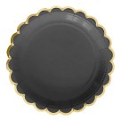 Pratos de Papel 18cm - Metálico Luxo Preto c/8 Make+