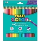 Lápis de Cor 24 Cores Sextavado Multicolor