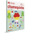 Papel Sulfite A4 Verde 75g 100 Folhas Chamequinho Chamex
