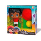 Boneco Max Futebol Vermelho e Branco Negro 1185 Silmar Brinquedos
