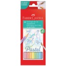 Lápis de Cor 10 Cores Aquarelável Pastel + Pincel Faber Castell