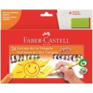 Lápis de Cor 24 Cores Jumbo Triangular + Apontador Faber Castell