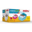 Fichário de Mesa 4x6 Azul Turquesa Waleu