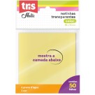 Notas Adesivas 75mm x 75mm - Transparente Color 50 Folhas Tris