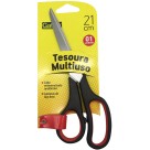 Tesoura Multiuso Preta/Vermelha 21cm Gatte