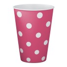 Copos de Papel 250ml - Bolinhas Pink e Branco c/8 Make+