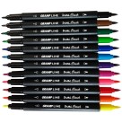 Brush Pen 12 Cores Ponta Dupla Gramp Line