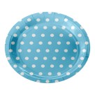 Pratos de Papel 18cm - Bolinhas Azul e Branco c/8 Make+