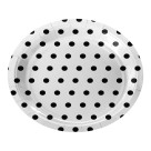 Pratos de Papel 18cm - Bolinhas Preto e Branco c/8 Make+