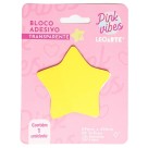 Bloco Adesivo Transparente 72mm x 72mm - Estrela Amarela 50 Folhas Leoarte