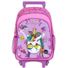 Mochila com Rodinhas Magic Unicórnio Rosa e Roxo MC1001 BRW