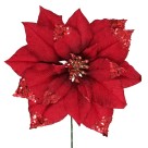 Enfeite Natalino Haste Bico de Papagaio com Glitter Vermelho 29cm 30609 Grillo