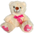 Pelúcia Urso com Laço Rosa Grande 20cm CKS