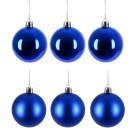 Bola de Natal 6cm Azul c/6 Grillo