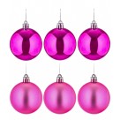 Bola de Natal 6cm Rosa c/6 Grillo