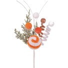 Enfeite Natalino Folhas e Bolas Dourado 20cm 53832 Grillo