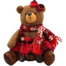 Mamãe Ursa Natalina de Pelúcia Sentada 24x25cm 23906 Magizi