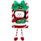 Placa Natalina Boneco de Neve 22x53cm 23909 Magizi