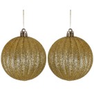Bola de Natal 10cm Dourada com Glitter c/2 Grillo