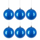 Bola de Natal 8cm Azul Claro com Glitter c/6 Grillo