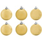 Bola de Natal 8cm Dourada Mista c/6 Magizi