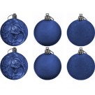 Bola de Natal 8cm Azul Decor Print Mix c/6 Magizi