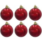 Bola de Natal 6cm Vermelha Perolizada c/6 Magizi