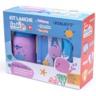 Kit Lanche Fundo do Mar (Garrafa + Marmita + Talheres) Leo e Leo