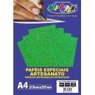 Papel Glitter Metálico A4 Verde 250g 10fls Off Paper