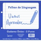 Folha de Linguagem 2 Furos Caderno Único 50 Folhas Tamoio