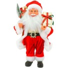 Papai Noel com Saco de Presente Dourado/Vermelho 30cm 25615 Magizi