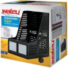 Organizador de Pastas e Revistas Duplo - Preto Waleu