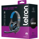 Headset Gamer Line Preto e Azul 74428 Letron