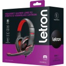 Headset Gamer Line Preto e Vermelho 74429 Letron