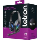 Headset Gamer RGB Gank Preto e Azul 74424 Letron