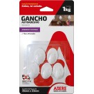 Gancho Autoadesivo Transparente Pequeno 35mm x 23mm c/5 Adere