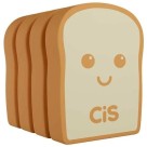 Borracha Escolar Toast Pãozinho c/4 Cis