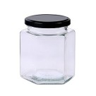 Pote de Vidro Sextavado 380ml - Colonial com Tampa de Metal Le Bianco