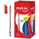 Caneta Esferográfica 1.0mm A-One Vermelha c/50 Molin
