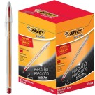 Caneta Esferográfica 0.8mm Cristal Precisão Fina Vermelha c/100 Bic