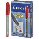 Caneta Retroprojetor 1.0mm - Vermelha c/12 Pilot