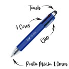 Caneta Esferográfica 4 Cores Mini com Touch BRW