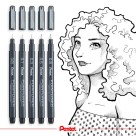 Caneta Nanquim Pointliner 0.2mm Preta Pentel