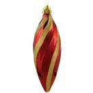 Enfeite de Árvore de Natal - Pingente Gomo Glitter Vermelho 13cm 3425 Magizi