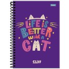 Caderno 1/4 Cliff Feminino Espiral 80fls Foroni
