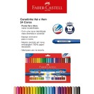Canetinha Hidrográfica 24 Cores Vai e Vem Faber Castell
