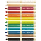 Giz de Cera 12 Cores Corpo de Madeira + 1 Apontador Faber Castell