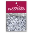 Laço de Cetim 10mm - Prata c/50 Progresso