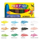 Giz de Cera 12 Cores Meu 1º Giz Acrilex