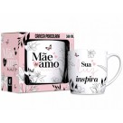 Caneca Porcelana Urban 300ml - Mãe Sua Luz Inspira Brasfoot